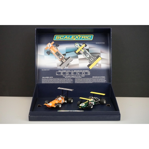 1038 - Boxed ltd edn Scalextric Legends C3589A McLaren M7c Vs Brabham BT26A slot car set