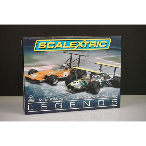 1038 - Boxed ltd edn Scalextric Legends C3589A McLaren M7c Vs Brabham BT26A slot car set