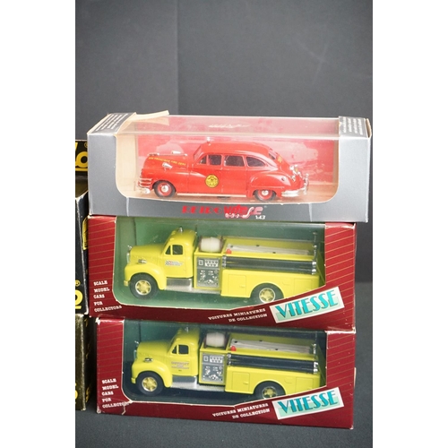 1056 - 16 Boxed diecast fire service models to include 13 x Solido and 3 x Vitesse, diecast ex, boxes gd