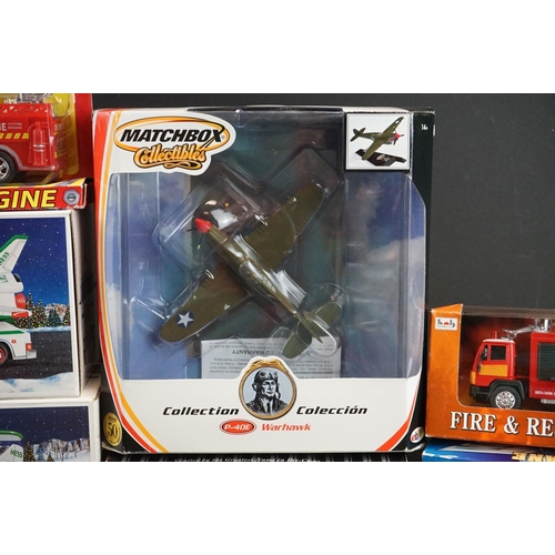 1058 - 13 boxed diecast & plastic models to include 3 x Hess, Matchbox Platinum Edition, Matchbox Warhawk P... 