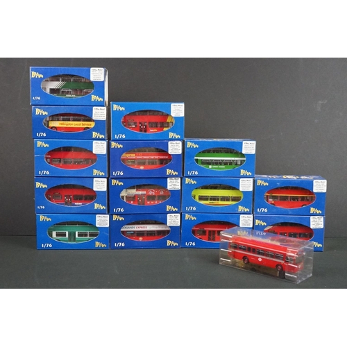 1073 - 14 Cased & boxed Britbus 1:76 ltd edn diecast bus models with certificates, to include R402, R503, A... 