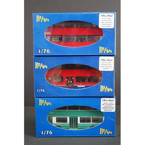 1073 - 14 Cased & boxed Britbus 1:76 ltd edn diecast bus models with certificates, to include R402, R503, A... 