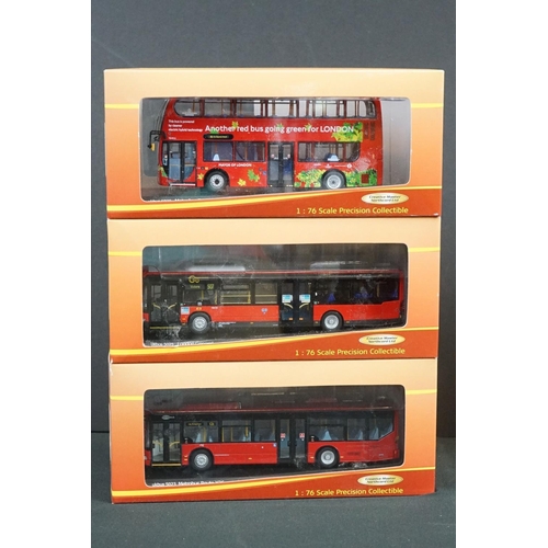 1074 - Eight Boxed Creative Master Northcord 1:76 diecast model buses to include 2 x Mercedes-Benz Citaro (... 