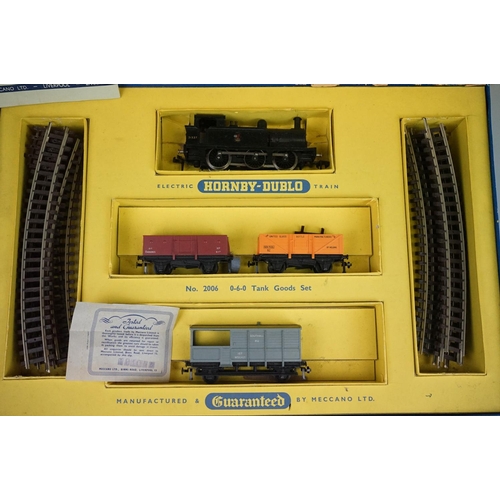 240 - Three boxed Hornby Dublo train sets to include 2006, 2007 & 2008 all with locomotives and rolling st... 