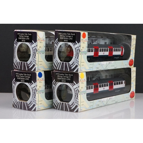 245 - Set of four boxed EFE Exclusive First Editions London Underground 1959 Northern Line Tube Stock 1:76... 