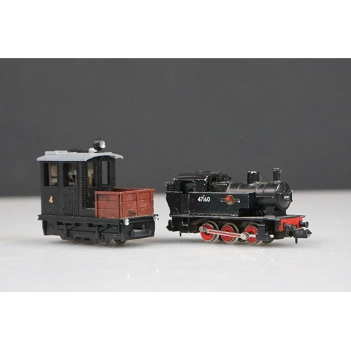 256 - Four N gauge locomotives to include a cased Fleischmann 8336, & Trix Intrepid plus a cased Arnold 46... 