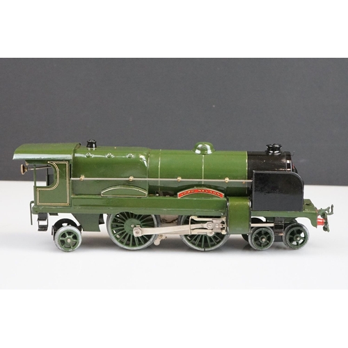 259 - Boxed Hornby O gauge Lord Nelson 4-4-2 SR No 3C Locomotive in green livery, with key, paperwork and ... 