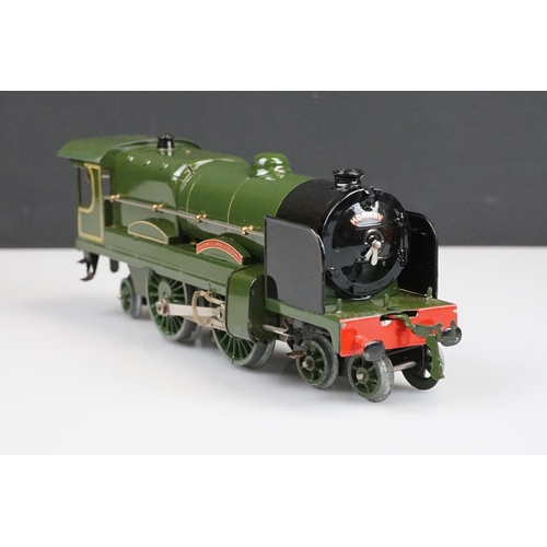 259 - Boxed Hornby O gauge Lord Nelson 4-4-2 SR No 3C Locomotive in green livery, with key, paperwork and ... 