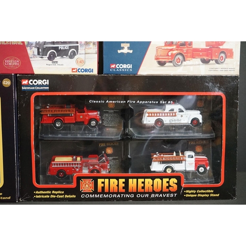 1066 - 13 Boxed Corgi diecast models to include 4 x Heritage Collection, Fire Heroes CSFH14004, 100 Years o... 