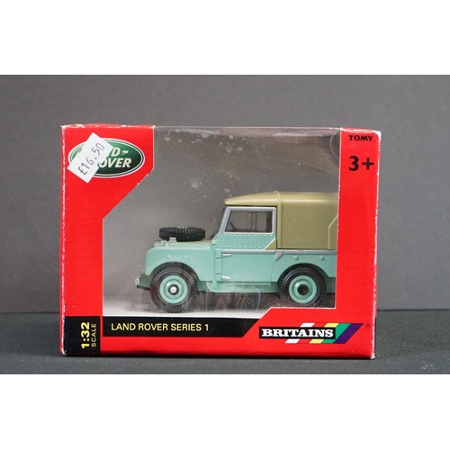 1114 - Six Boxed Britains 1:32 diecast models to include 42848 Land Rover Series 1, 40603 Range Rover, 4311... 