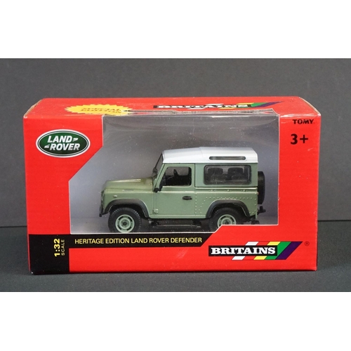 1114 - Six Boxed Britains 1:32 diecast models to include 42848 Land Rover Series 1, 40603 Range Rover, 4311... 