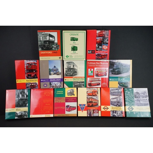 1118 - 13 Boxed EFE Exclusive First Edition London Transport Museum ltd edn diecast model 1:76 bus sets, to... 