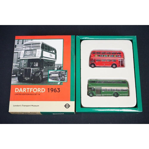 1118 - 13 Boxed EFE Exclusive First Edition London Transport Museum ltd edn diecast model 1:76 bus sets, to... 