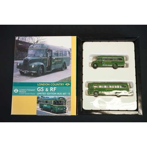 1118 - 13 Boxed EFE Exclusive First Edition London Transport Museum ltd edn diecast model 1:76 bus sets, to... 