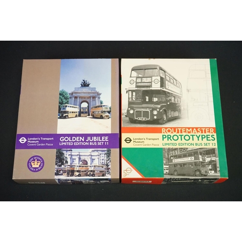 1118 - 13 Boxed EFE Exclusive First Edition London Transport Museum ltd edn diecast model 1:76 bus sets, to... 