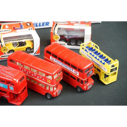 1119 - Eight boxed diecast & plastic models to include Matchbox, Corgi etc plus 4 x unboxed diecast buses