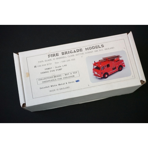 1124 - Four kit built fire engine models to include 3 x Fire Brigade Models and 1 x HartSmith Models, all b... 