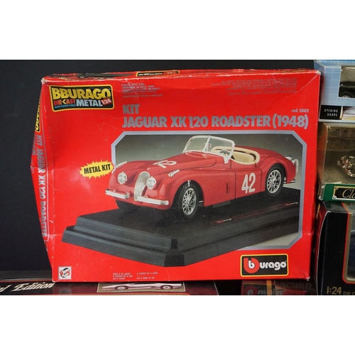 1130 - Five boxed diecast models to include 1 x 1/18 Burago (Jaguar E Cabriolet), 2 x Maisto (1/18 Jaguar X... 