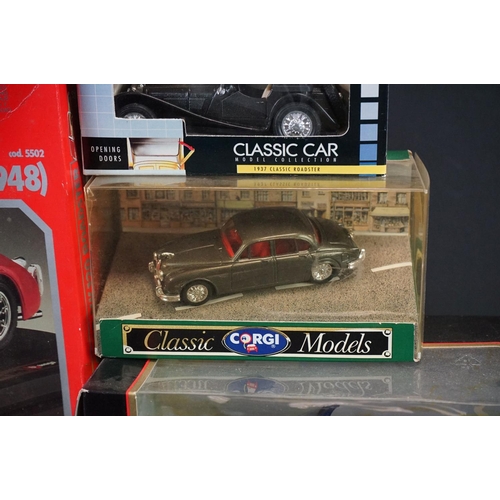 1130 - Five boxed diecast models to include 1 x 1/18 Burago (Jaguar E Cabriolet), 2 x Maisto (1/18 Jaguar X... 