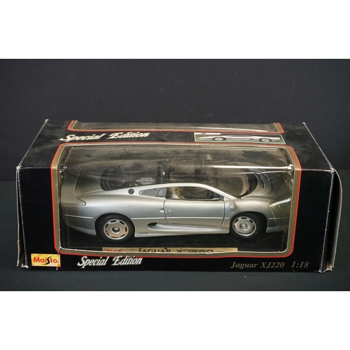 1130 - Five boxed diecast models to include 1 x 1/18 Burago (Jaguar E Cabriolet), 2 x Maisto (1/18 Jaguar X... 