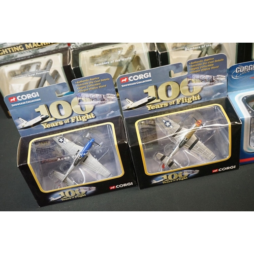 1131 - 18 Carded/boxed Corgi diecast model military planes to include 9 x Nose Art, 6 x Fighting Machines, ... 