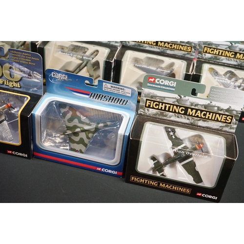 1131 - 18 Carded/boxed Corgi diecast model military planes to include 9 x Nose Art, 6 x Fighting Machines, ... 