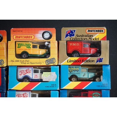 1135 - Over 55 boxed Matchbox diecast models circa early 1980s to include blue boxes with yellow/red stripe... 