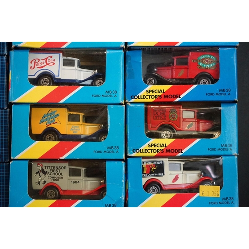 1135 - Over 55 boxed Matchbox diecast models circa early 1980s to include blue boxes with yellow/red stripe... 