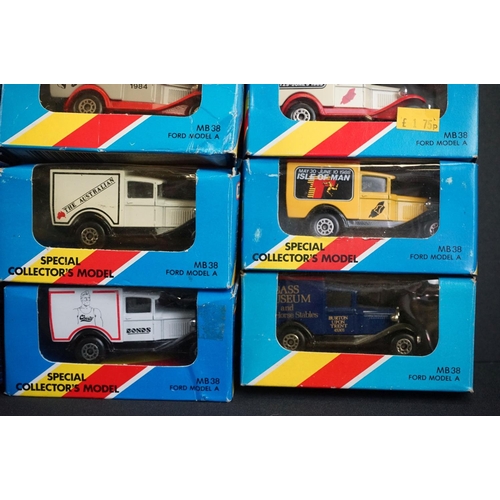 1135 - Over 55 boxed Matchbox diecast models circa early 1980s to include blue boxes with yellow/red stripe... 