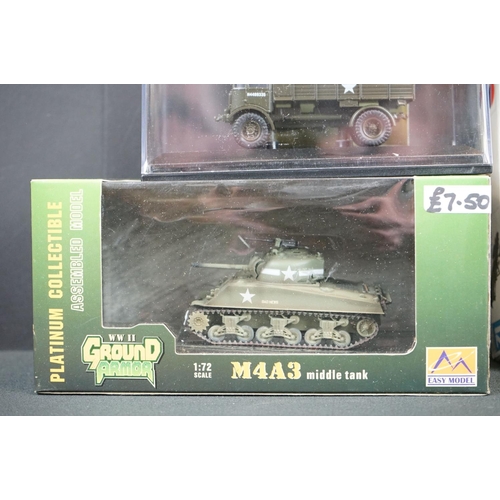 1139 - Seven boxed / cased diecast models to include Corgi Fighting Machines, Ground Armor WWII M4A3 Middle... 