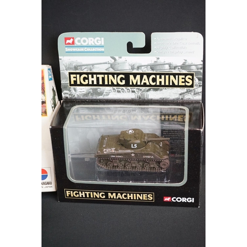 1139 - Seven boxed / cased diecast models to include Corgi Fighting Machines, Ground Armor WWII M4A3 Middle... 