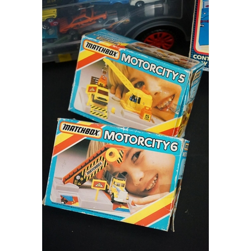 1168 - Five boxed Matchbox playsets to include MC-70 Motorcity 70 Piece Carry Pack, S-100 Smash 