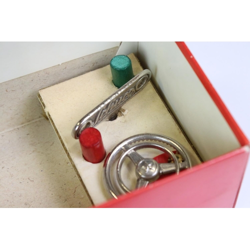 1264 - Boxed Schuco 2095 Mercedes 190SL tin plate clockwork car in green with red interior, complete with k... 