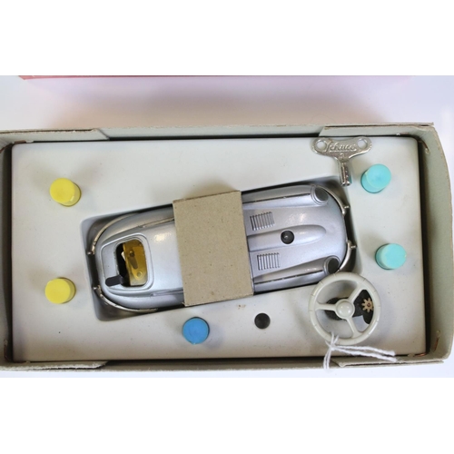 1269 - Boxed Schuco Fernlenk-Auto remote control 3000/1 Jaguar E Type tin plate car in silver, complete wit... 