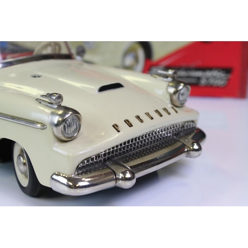 1275A - Boxed Schuco Synchromatic 5700 tin plate Packard model with white body and beige fins, red interior,... 