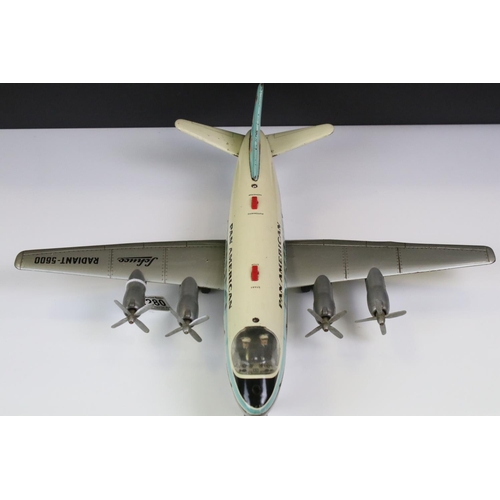 1280 - Schuco Elektro Radiant 5600 Pan American Airliner tin plate battery operated model, some paint mark ... 