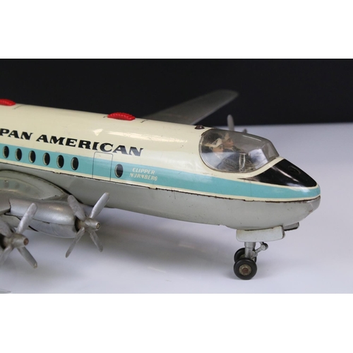 1280 - Schuco Elektro Radiant 5600 Pan American Airliner tin plate battery operated model, some paint mark ... 