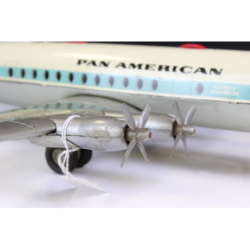 1280 - Schuco Elektro Radiant 5600 Pan American Airliner tin plate battery operated model, some paint mark ... 