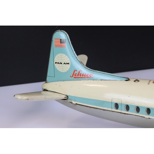 1280 - Schuco Elektro Radiant 5600 Pan American Airliner tin plate battery operated model, some paint mark ... 