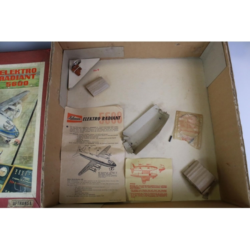 1282 - Boxed Schuco Elektro Radiant 5600 Lufthansa Airliner, tin plate, battery operated, model in vg condi... 