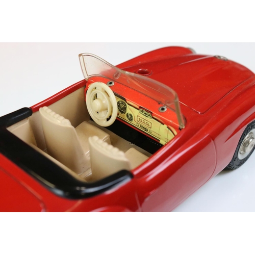 1291 - Schuco Clockwork tinplate remote control 2095 Mercedes 190 SL in red, with instructions and box tray