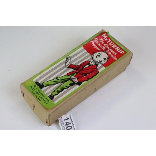 1406 - Boxed Luntoy Mr Turnip ' The Children's Favourite Television Puppet ' articulated puppet with wire c... 