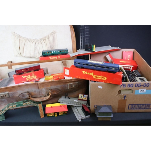 225 - Quantity of Triang / Hornby OO gauge model railway to include 3 x boxed items of rolling stock, vari... 