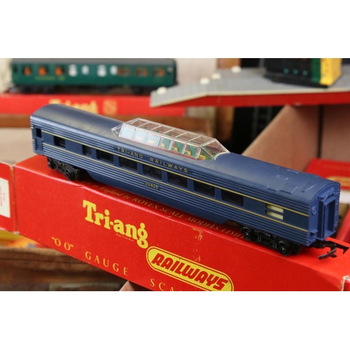 225 - Quantity of Triang / Hornby OO gauge model railway to include 3 x boxed items of rolling stock, vari... 