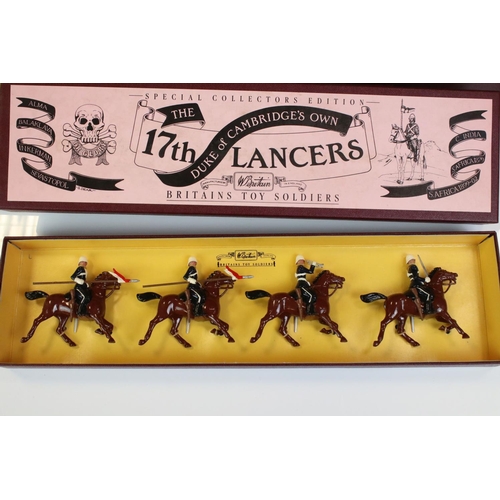 1305 - Four boxed Britains metal figure sets to include 8806 17th Lancers Duke of Cambridge, 8807 21st Lanc... 