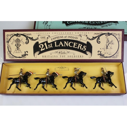 1305 - Four boxed Britains metal figure sets to include 8806 17th Lancers Duke of Cambridge, 8807 21st Lanc... 