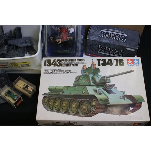 1317 - Quantity of various military plastic kits and war gaming accessories and items to include scenery, t... 