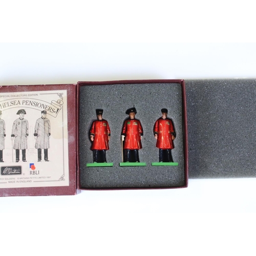 1319 - Three boxed Britains metal figure sets to include 5289 The Royal Marines, 5291 Honourable Artillery ... 