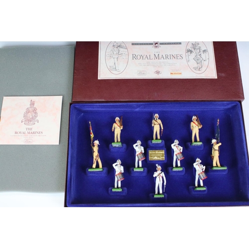 1319 - Three boxed Britains metal figure sets to include 5289 The Royal Marines, 5291 Honourable Artillery ... 