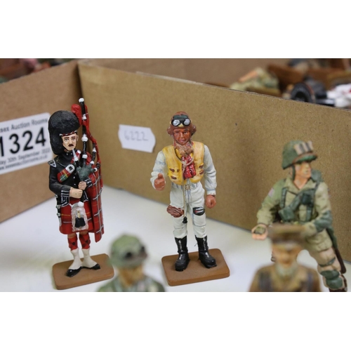 1324 - Around 100 Del Prado military metal figures, various regiments and armies plus 3 x files of associat... 